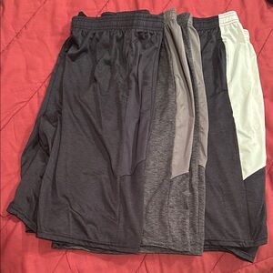 Real Essentials - 3 pair Boys XL Shorts, Black/White,DK Gray/Gray,Black/Black